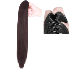 BEAUTYLADIES Ponytail Extension Claw Clip Ponytail Wig 20/24Inch Clip in Pony Tail Hairpiece Heat Resistant Fiber Natural Long Straight Ponytail for Kids and Women