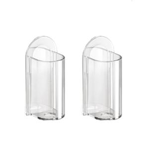 Clear Wall Mounted Toothbrush Holders for Electric Brushes Bathroom Organizers Adhesive Pattern for Bathroom (2Pcs)