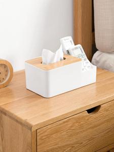Homenhome Tissue Box Plastic Napkin Tissue Holder Case Office Home Tabletop Organizer