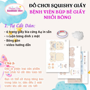 Squishy Giấy - Bệnh viện búp bê giấy nhồi bông - Set Đồ Chơi Giấy Tự Làm - Đồ Chơi cho Bé