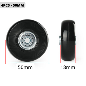 4 Pcs Luggage Replacement Wheels With Screw For Travel Suitcase Axles Repair Kit 40/50/60mm