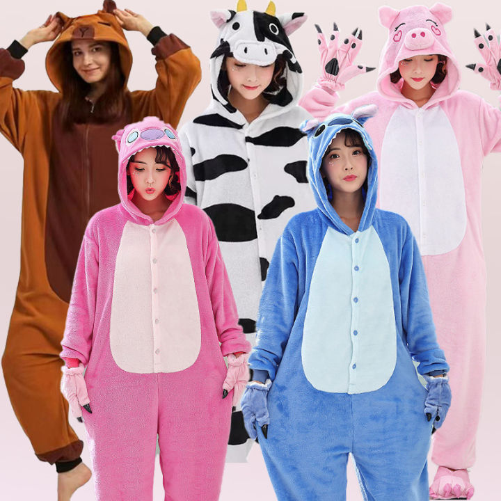Adult Kigurumi Cow Onesie Sleepwear Animal Cosplay Costume
