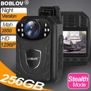 BOBLOV KJ21 Body Mini Sport Camera HD 1296P 128GB Night Vision 2850mAh Work 11H Action Motion Detect Pocket Portable Wearable Digital Police Camera DVR Video Audio Recorder BodyCam Camcorder Bike Motorcycle Dash Cam For Vlogging