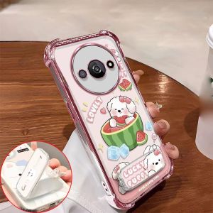เคสสำหรับศัพท์ Xiaomi Redmi A3 2024 4G เคสนิ่มซิลิโคนกันกระแทก ดีไซน์ใหม่สวยงามกระจกน่ารักพร้อมที่วาง SJCXGZJ01