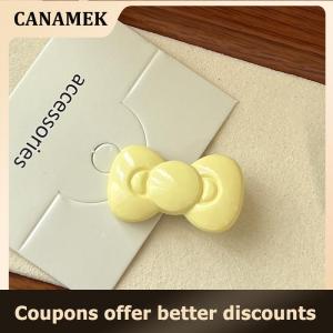 【 CANAMEK 】 Kawaii Bow Hairpin Hair Accessories Cute Girl Heart Side Clip Bangs Temperament Jewelry