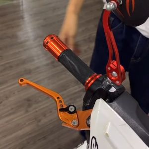 Quivlox Motorcycle Handle Grip with CNC Alloy End Anti-Slip Rubber Handlebar Cover Motorcycle Accessories