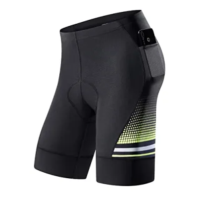 Mens Cycling Shorts with Pockets 20D Padded Cycling Pants Cycling Clothing Cycling Shorts with Bike Bag