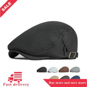 [COD]Flash Delivery 1Pc Mens Casual Hat Berets Caps For Spring Summer Autumn Flat Cap Breathable Mesh Cap Flat Peaked Beret Hats Golf Hat