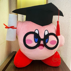 Graduation Plush Toy: Kirby with Doctoral/Bachelors Cap - A 2D-Style Graduation Gift Doll LXF
