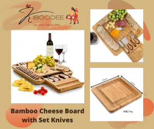 Bamboo Cheese Board with Set of Knives