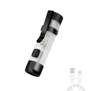 MOQIA Lightweight LED Small Flashlight Portable Rechargeable Mini Flashlight 4 Adjustable Brightness Waterproof Pocket Camping Light Hiking