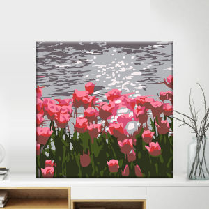 Kiddo zone Digital Oil Paint By Numbers 20x 20cm Canvas Frame Number Painting Living Room Wall Decor