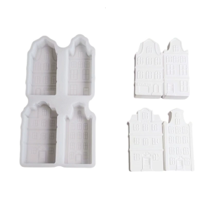 Silicone House Molds Crafts Making Mould Safe Reusable Decorative Ornament Moulds for Home Party Decorations