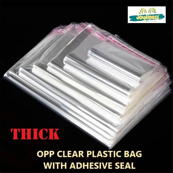 100pcs Thick OPP Plastic Transparent Self Adhesive Clear Cellophane Bag ...