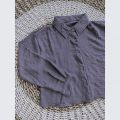 Kemeja Crop Top Korea Wanita Style / Crincle  Cewek / Crinkle Air Flow / Ootd Kekinian. 