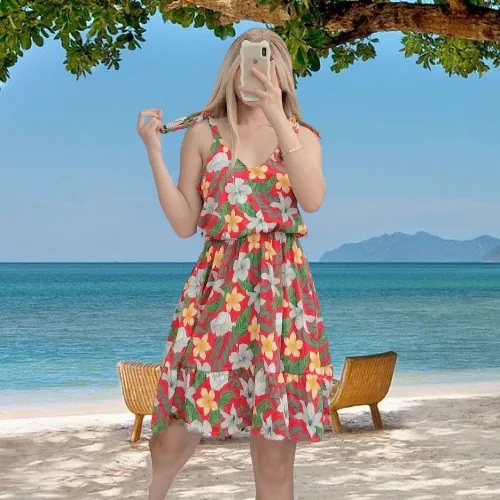 Summer Floral Short Midi Dress For Women – Shopaholics