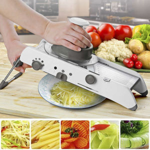 Dụng Cụ Bào Sợi YYQ5 Cắt Thái Lát Rau Củ Quả Đa Năng Màu Xám 18 IN 1 Vegetable Cutter Types Adjustable Mandoline Slicer Stainless Steel PVN2896