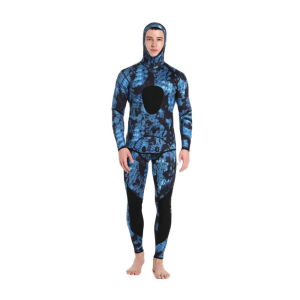 Wetsuits Mens 1.5/3MM Neoprene Hooded Warm Wetsuit Camouflage Split Fish Scuba Snorkeling Surfing Swimsuit