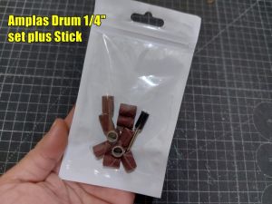 Amplas DRUM set STICK sanding pad amplas mini grinder drill amplas gerinda mini - DRUM 1/4"