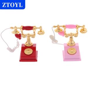 [COD]🔥🔥🔥ZTOYL 1Pc 1:12 Dollhouse Miniature Phone Model Retro Rotary Telephone for Doll Decor
