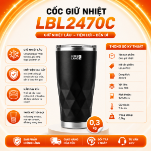 Ly Giữ Nhiệt Lebenlang LBL2470C 600ml Inox 304 Cao Cấp Giữ Nóng Giữ Lạnh Trên 6 Giờ Cốc Giữ Nhiệt Có Nắp