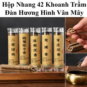 Hộp Nhang 42 Khoanh Trầm Đàn Hương Hình Vân Mây