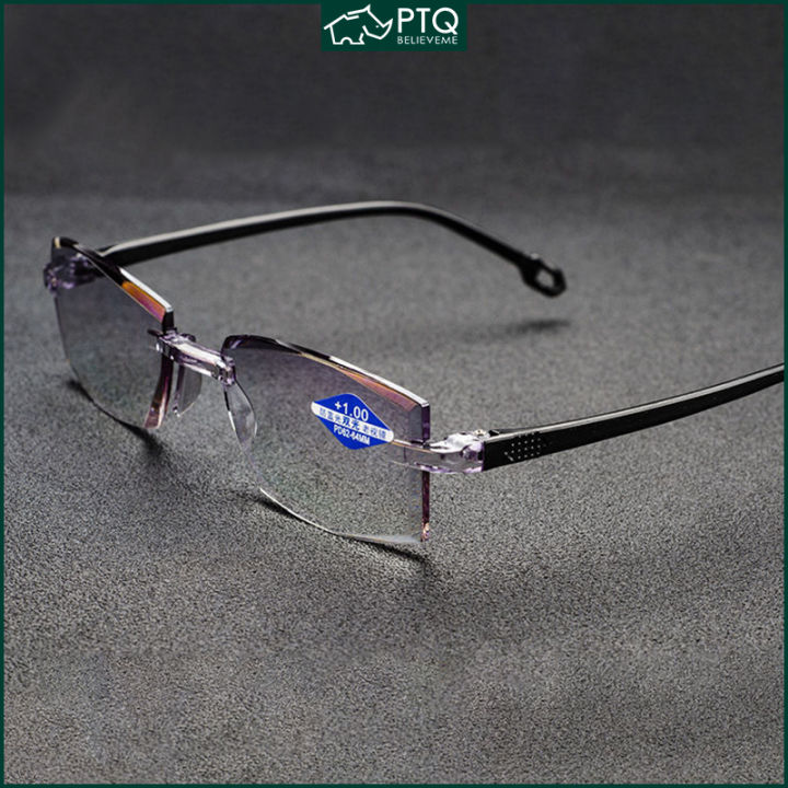 Near-far dual-purpose Rimless Bifocal Reading Glasses for Men