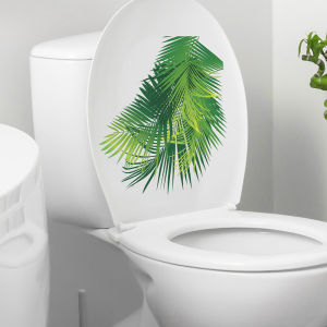 [Eqrbtl] Green Plant Leaves Flower Wall Sticker Bathroom Toilet Decor Living Room Cabinet Home Decoration Decals Beautify Self Adhesive Mural