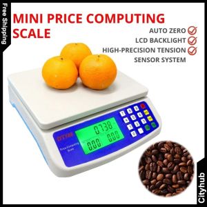 Commercial Kitchen Food Scale 30kg with Clear LCD Display and Tare Function for Precise Meat and Vegetable Measurement