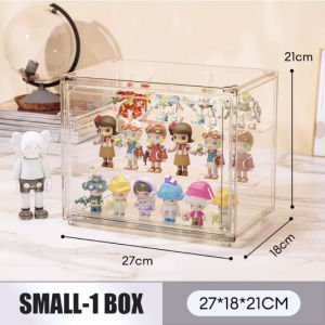 Acrylic Display Box Popmart Display Box Stackable Dustproof with Light Magnetic Container Design Transparent Storage Box Lego Toy Storage Box Organizer