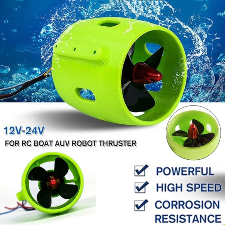 DC 12V-24V 20A Underwater Jet Boat 4 Blade CW CCW Thruster Engine for ...