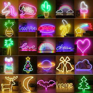 USB/Battery LED Neon Lights Sign for Wall Art Decor Heart Gaming Bar Bedroom Decoration Hanging Neon Sign Party Alien Night Lamp