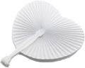 60 Pcs White Paper Fans, Folding Handheld Fans for Wedding, Round Shaped Paper Fans with Plastic Handle for Birthday Party.(Heart). 