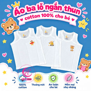 (16-30kg) COMBO 3 Áo ba lỗ trắng cho bé chất thun 100% cotton