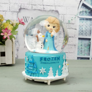 0022 VVV CASE Lampu Tidur Box Musik Snowball Music Box Unicorn Frozen