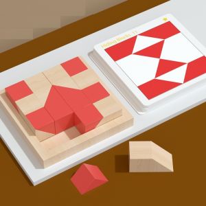 [SG Seller] Puzzle Toy Hidden Building Blocks Wodden 3D Jigsaw Kids Educational Logical Thinking  Parent-child Games