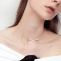 Korean fashion trend sweet bow smile necklace female light luxury small smile clavicle chain short. 