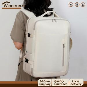 [Winnereco Flagship Mall] Nylon Large Capacity Backpack Adjustable Strap Computer Business Backpack with Zipper for Men Women College