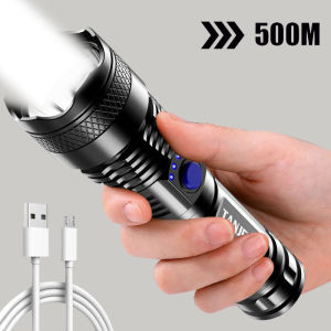 3 Modes Bright ABS Strong Light Focus LED Flashlight Outdoor Portable Household USB Rechargeable Multi-function Luminou Flashlight