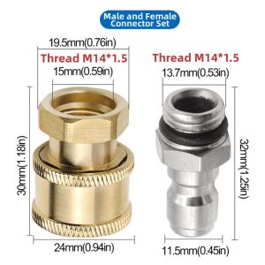 LIWU Chống rò rỉ Đầu phun máy rửa áp lực G1/4 Nam Nữ 1/4 inch Khớp nối nhanh Thực tế Áp suất cao Đầu nối nhanh dành cho vườn