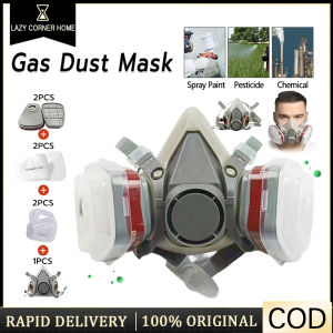 7pcs /set Mask Dust Mask Protection Toxic Vapor Gas Mask Safety Filter Dust Mask chemical Gas Mask Painting Respirator
