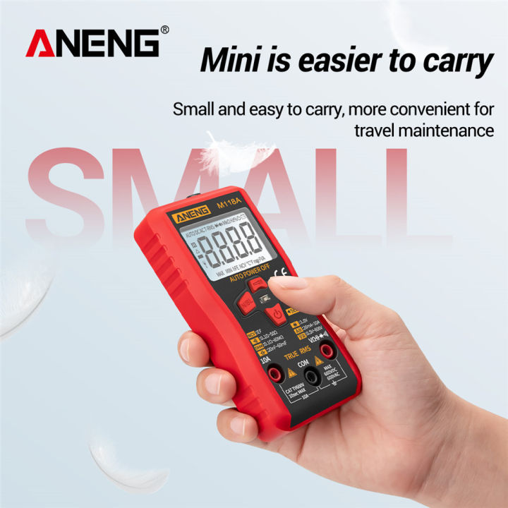 ANENG M118A ดิจิตอล6000ตัวนับมิเตอร์มัลติมิเตอร์แบบ Mini Rms จริง ...