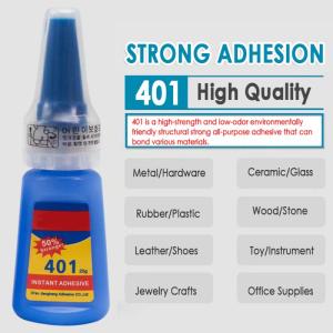 Super Glue Instant Adhesive 401 Quick-drying Strong Bond Fast Leather Rubber 20g Office Supplies Super Glue DiY Craft