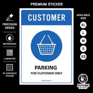 Parking For Customer Only. Notice. Sign Label Notice Signage. Laminated Waterproof Scratch Resistant. Suitable for Indoor and Outdoor.