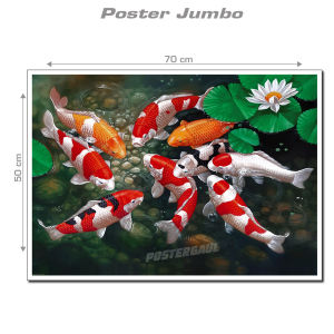 Poster Jumbo REPRODUKSI LUKISAN FAUNA : IKAN KOI #MSC21 - ukuran 50 x 70 cm