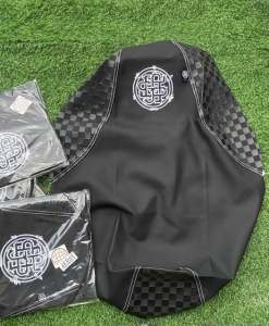 indo motorcycle concept carbon seat coverLiha texture with side checkered tahi logo universal Click HDD!