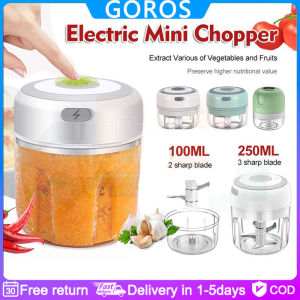 【In Stock】Electric Garlic Masher Kitchen Pepper Vegetables Fruits Meat Garlic Onion Ginger Chopper Portable Meat Grinder with 3 Sharp Blades