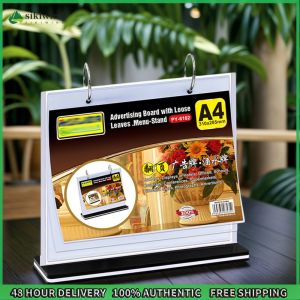 Sikiwind 2pcs Menu Display Stand Acrylic PVC Tabletop Holder Desktop Double Display Holder for Picture Card Store Office Menu Retail Show