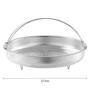 Stainless Steel Steamer Food Steamer Basket with Handle Steaming Basket Fruit Cleaning Basket