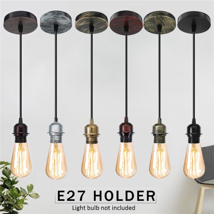 YHLAMP Bulb Lamp Base Holder E27 Lamp Socket Vintage Edison Industrial  Hanging Ceiling Light Fashion Restaurant Bar Decoration Lamp Socket Pendant 